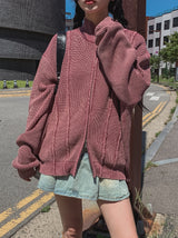Belleun Line Dyeing Washing Knit Zip Up