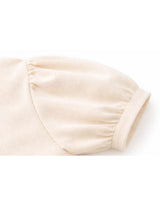 アリナベッドポイントショートスリーブパフニットトップ Ivory