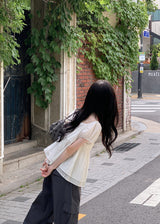 #PR Chiffon シャーリング半袖ブラウス (3color)