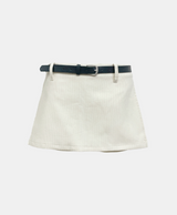Velie Corduroy Belt Mini Skirt