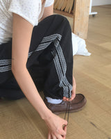 Weim Lace Track Two-way Nylon Pants
