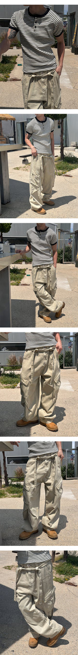 [Unisex] デザートベルトウォッシングカーゴパンツ(3color)