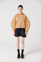 balloon crop hoodie_brown
