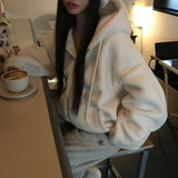 [BELLIDE MADE] Puppy, two-way bore fleece zip-up hoodie