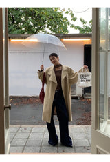 high-end wide long trench coat