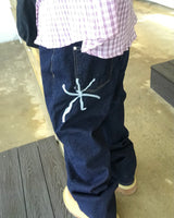 Handle Over Embroidered Denim Pants
