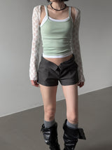 Cier Rose See-through Bolero Cardigan