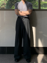 Lones Stripe Banding Two-tuck Slacks