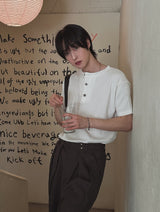 ビキュークロームヘンリーネックショートスリーブTシャツ