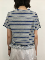 ピンレースクルーネックTシャツ (3color)