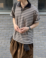 パヴェルストライプカラーショートスリーブTシャツ