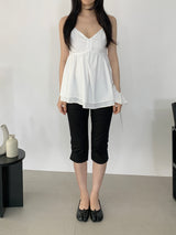 Letty Shirred Ribbon Sleeveless Blouse