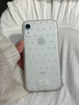 dot phonecase 半透明ドット柄ケース ベビーピンク