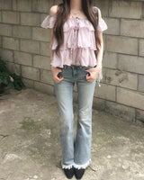 Frill cancan blouse