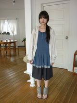 Sunkey Button Frill Layered Sleeveless