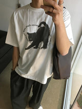 [A-T0139] ブラックキャット半袖Tシャツ