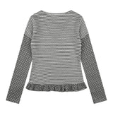 ピッパ ドット ストライプ レイヤード Tシャツ