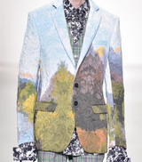 World' Wrap Printed Jacquard Suit