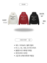 ルーズビーデッドレタリングロングスリーブフーデッドTシャツ