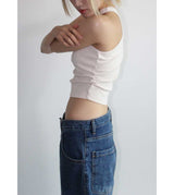 CUT OUT SHIRRING SLEEVELESS