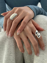 [925silver] Wide flat ring