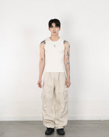 Metal Cotton Cargo Pants Beige