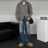 ALL MUSH Pockets Wool Knitwear Zip-Up (4 colors)