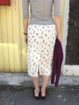 Petit Rose Lace Midi Skirt (2color)