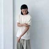 Structured Shoulder-Button Textured T-Shirt