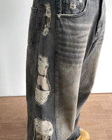 Destroyed Camouflage Denim Pants