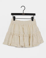 Hice suede corduroy frill mini skirt