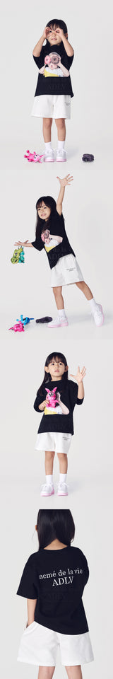 KIDS BABT FACE DOUNUT 1 SHORT SLEEVE T-SHIRT BLACK