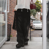 Tinine Line See-Through Wrapped Layered Strap Long Skirt