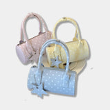 Y2K Polka Dot Mini Boston Top Handle Crossbody Bag