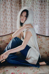 CARRIE HOODED MUFFLER ivory