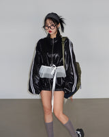 [UNISEX] Track Glossy Windbreaker Jersey Jacket