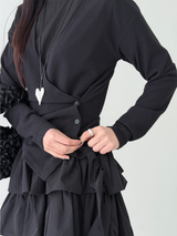 ruffle v neck cardigan