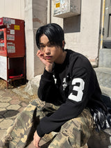 ユニコーンバーシティエンブレムスウェットジャケット ブラック