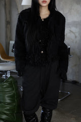 Serine boucle crop jacket