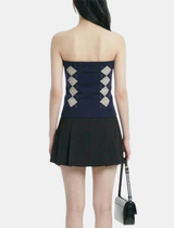クラシックアーガイルニットチューブトップ