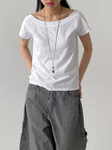 Lena Boat Neck Short Sleeve T-Shirt