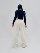 (UNISEX) DOUBLE-LINE STRING WIDE LOOSE-FIT FLEECE TRAINING PANTS - 6 COLOR