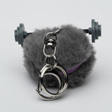 barbell pompom health key chain