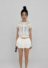 [MADE] ポポロレースサテンレイヤードドレス