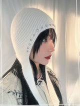 BEADS ANGORA BEANIE (WHITE, GRAY 2COLORS!)