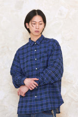 ALARM ONE POCKET CHECK SHIRT_BLUE