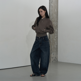 BANDING CROPPED COTTON JACKET (KHAKI BROWN)