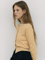 BASIC ROUND CARDIGAN YELLOW