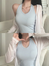 [MADE] Ballet, rib V-neck holter camisole