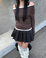 ウールプリーツパンツスカート